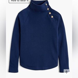 J Crew Wide button-collar pullover sweatshirt